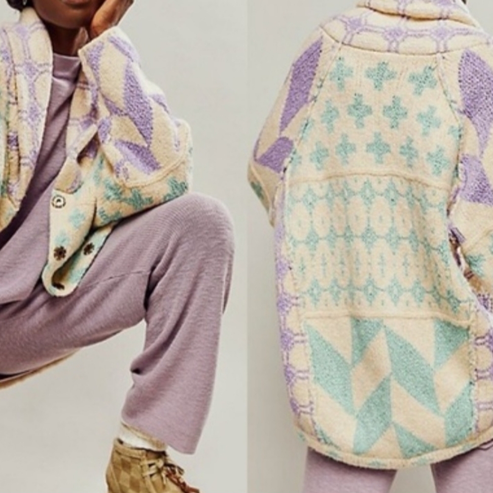 FREE PEOPLE Bright Optimistic Cardigan-Gumdrop Combo, NWT, XS (Overszd)-GORGEOUS